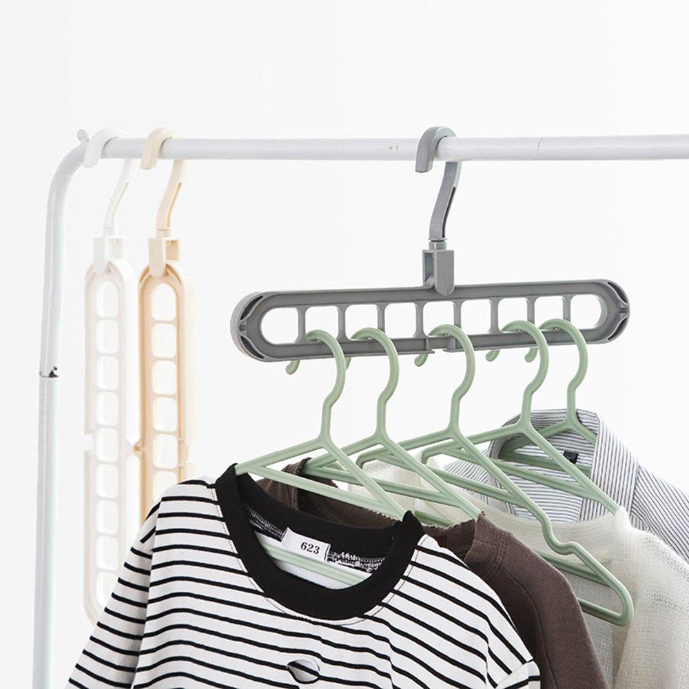 9 Hole Plastic Hanger Hanging Hook Indoor Wardrobe Clothes Organization Storage Balcony Windowsill Suit Racks (1Pc)