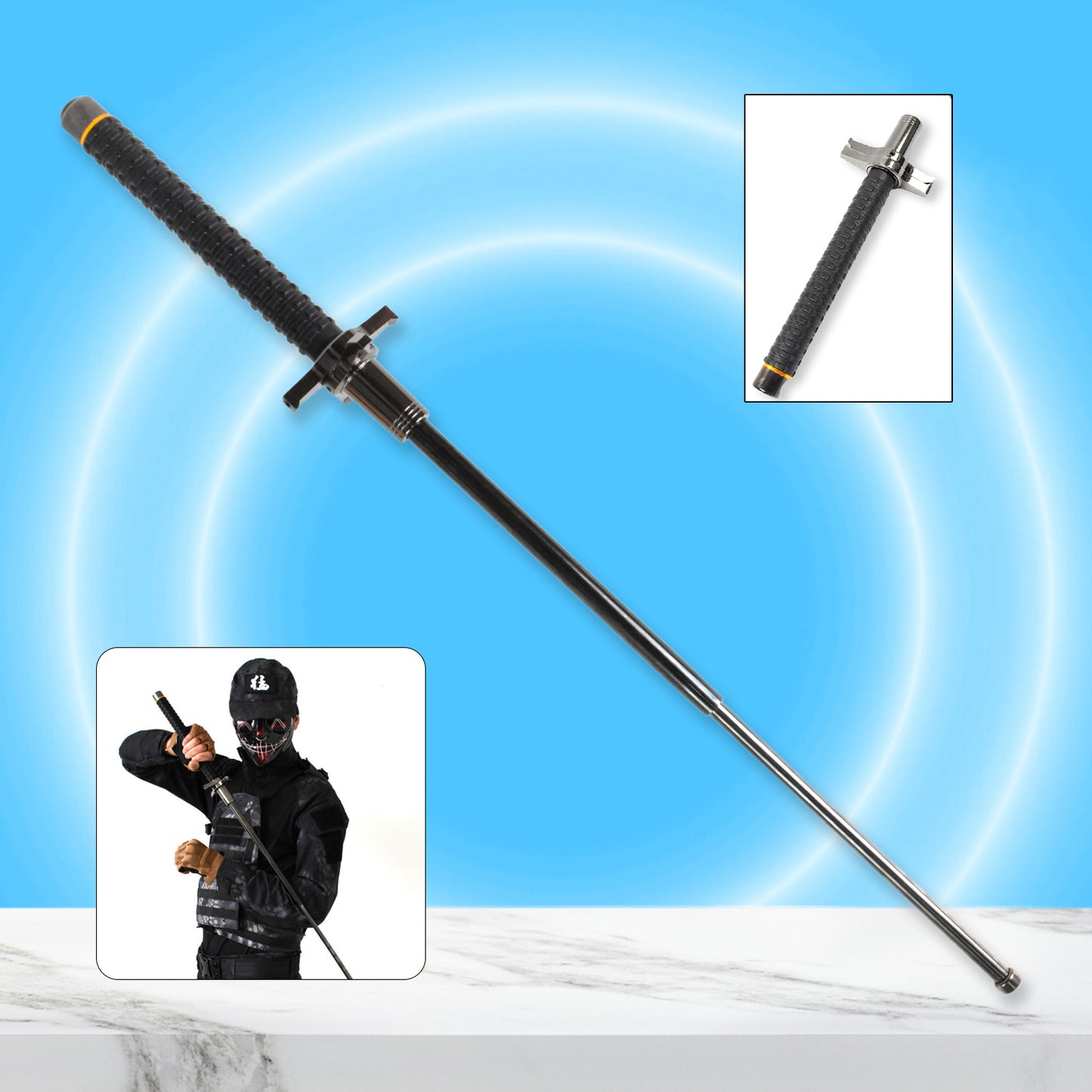 Lightweight Folding Defence/Walking Sticks With Nylon Bag Cover (76 Cm)