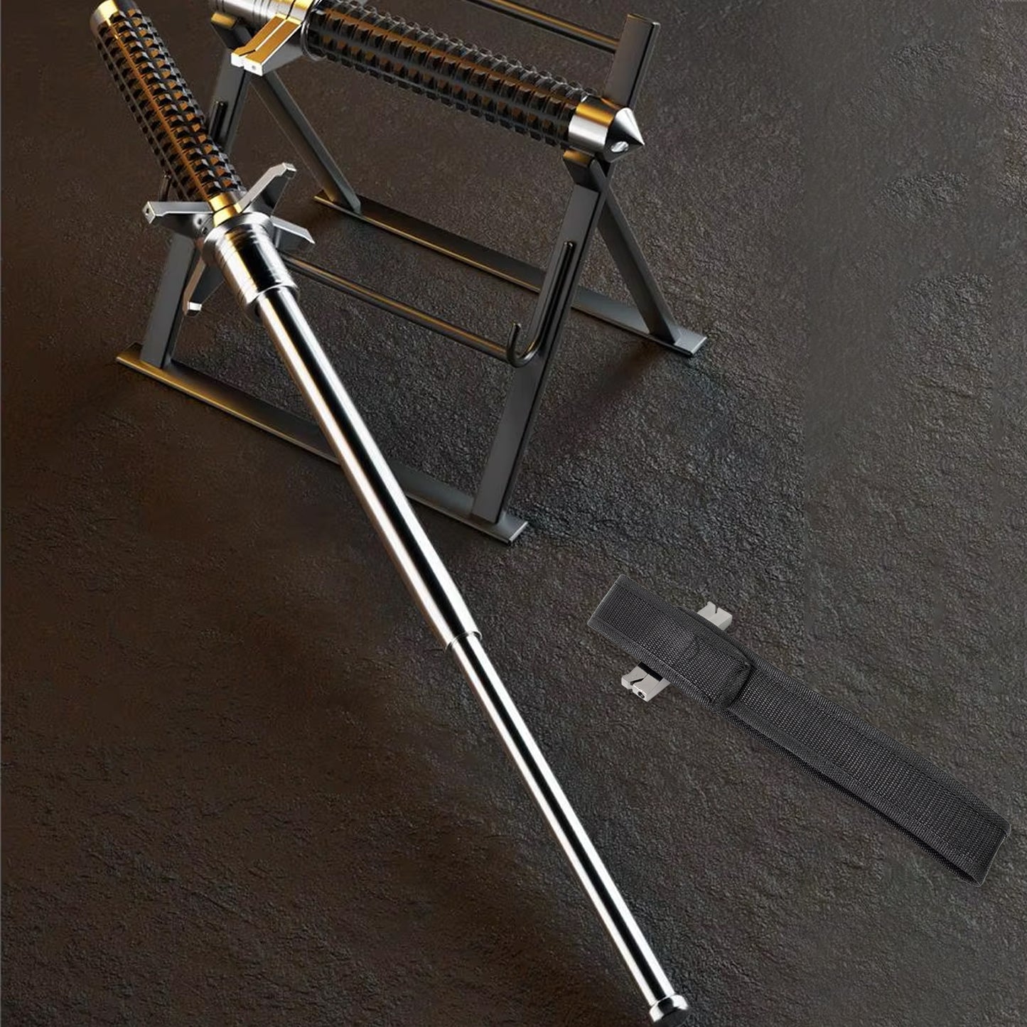 Lightweight Folding Defence/Walking Sticks With Nylon Bag Cover (76 Cm)