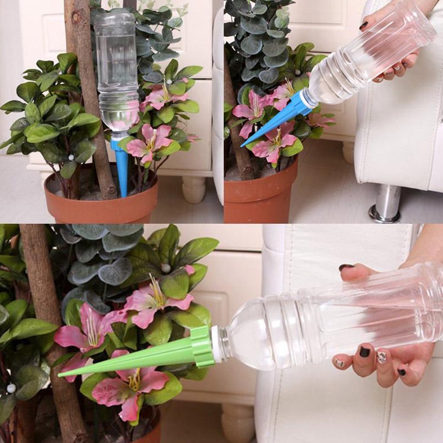 Self Watering Dripper For Plants Adjustable With Slow Release Control Valve Switch (10Pcs)