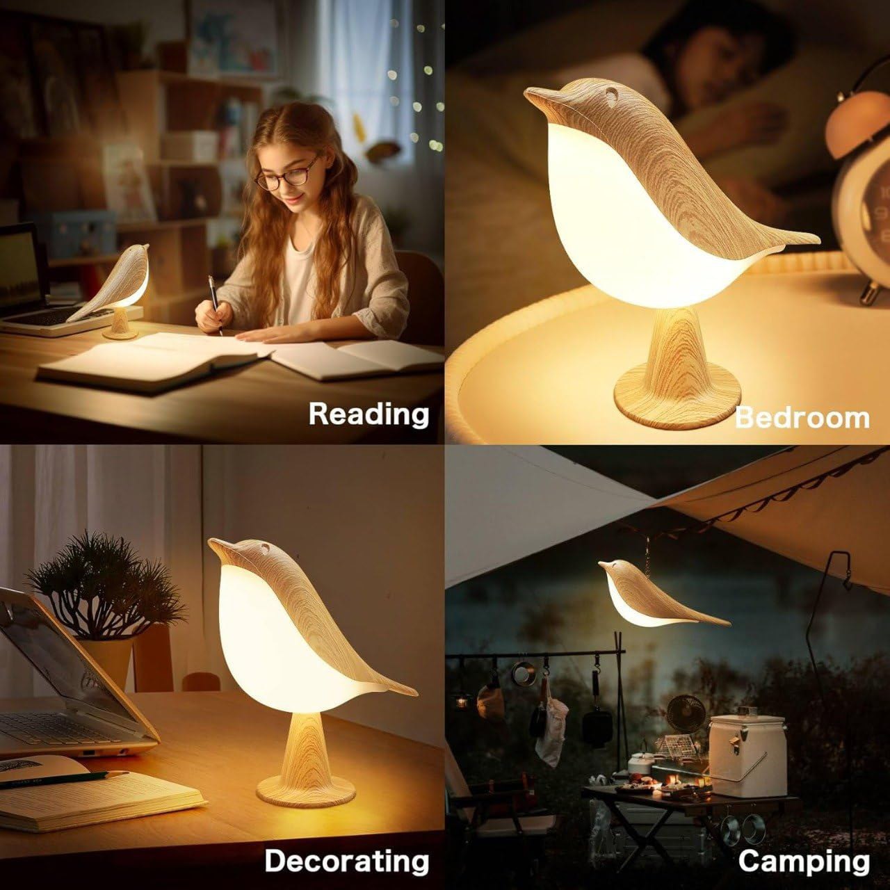 Desk Lamp with Touch Control - Modern Striped Design