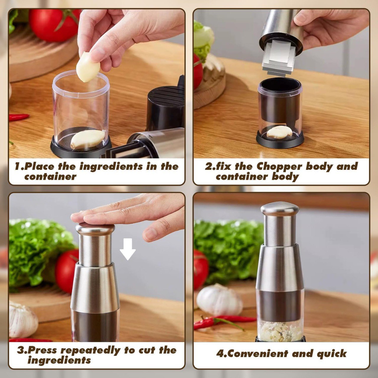 Metal Garlic Mini Chopper Premium Quality