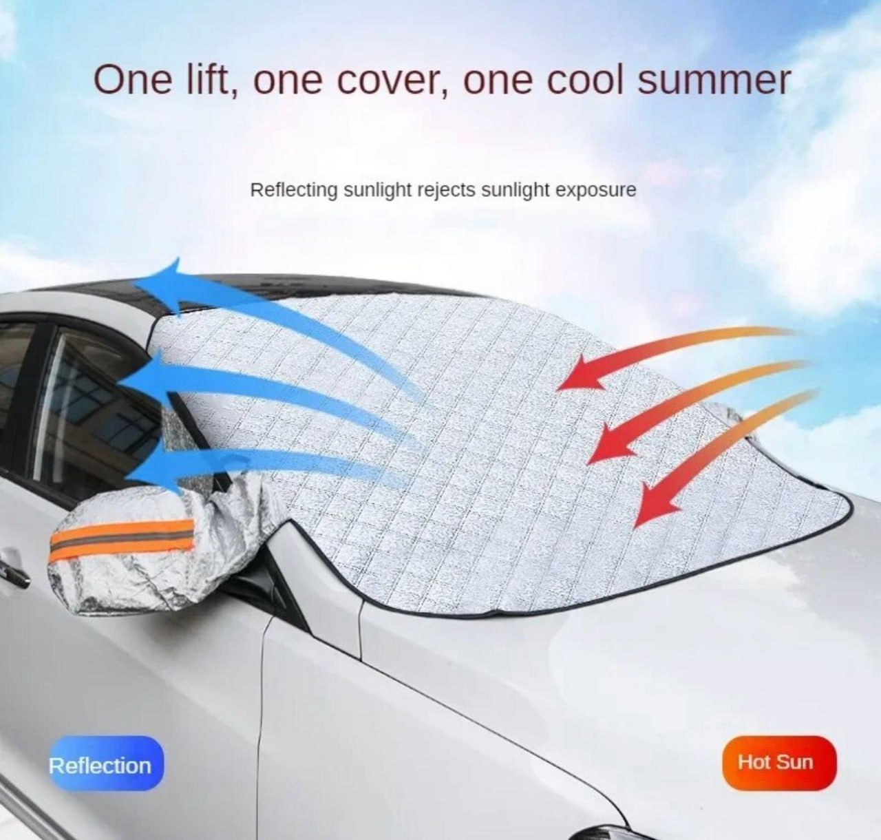 Car Windshield Snow and Sunshade Protection Cover with Windproof Magnets