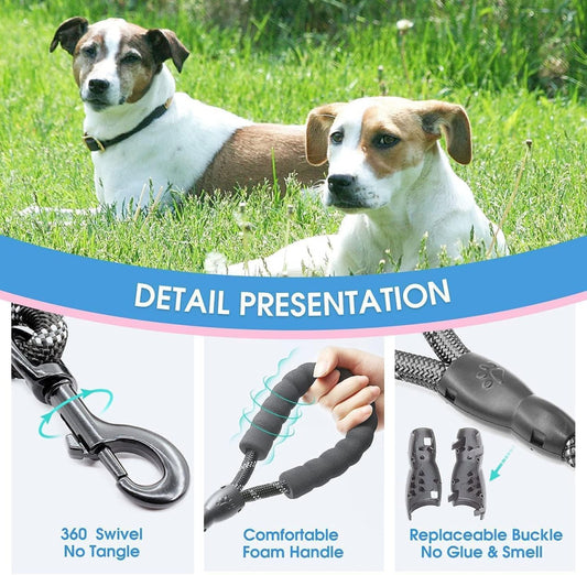 DOG WALKING ROPE 4FT With Zinc Alloy 360-Degree Buckle