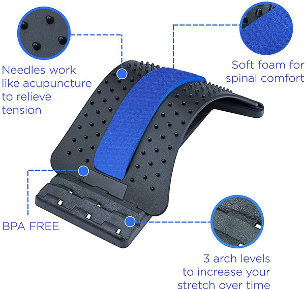 Multi-Level Back Stretcher Posture Corrector Device For Back Pain Relief 